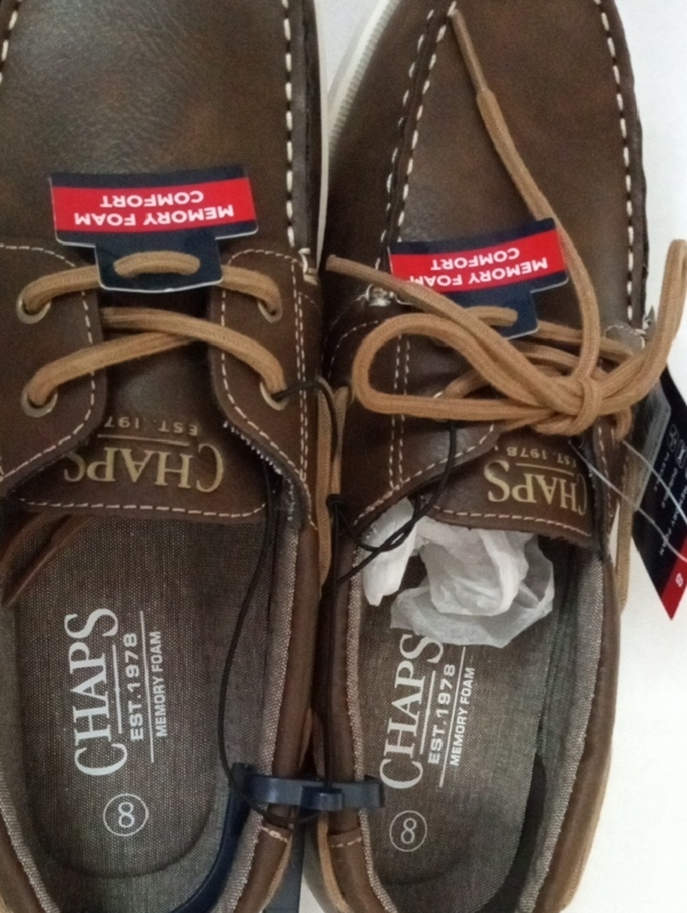 NWT Chaps Men’s Durable and Flexible Lace Shoes with Memory Foam Size 8 - Picture 2 of 14